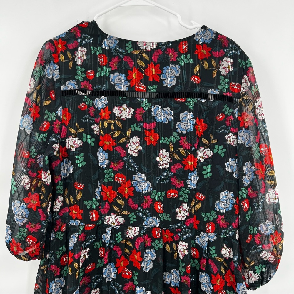 🎉HP🎉 Nanette Lepore Black Floral Dress - size 14 - Picture 4 of 10